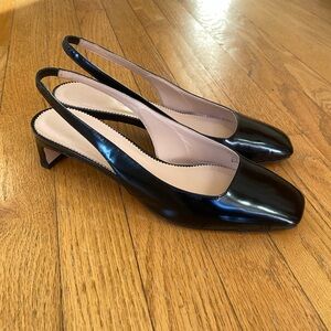 Jcrew Black Slingback Kitten Heels